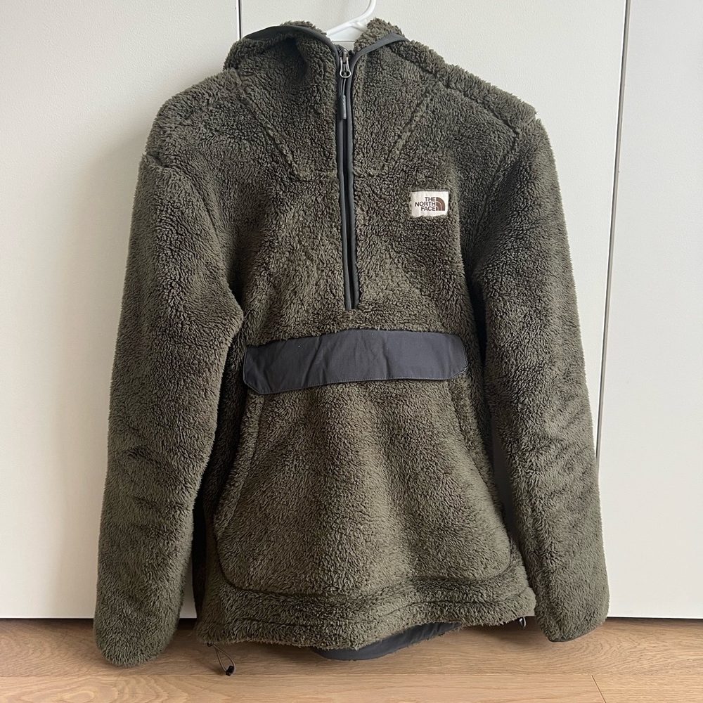The North Face Campshire Pullover Hoodie - Taupe Green/Asphalt Grey Size S
